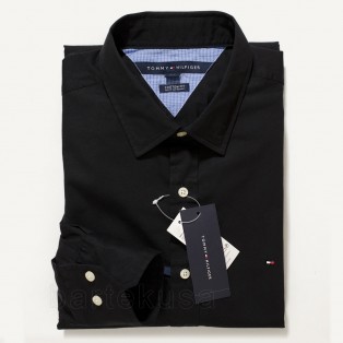 Tommy Hilfiger Czarna Koszula meska - stretch 